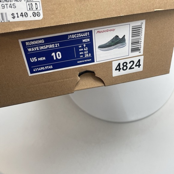 Mizuno Sneakers Mens 10 D Wave Inspire 21 411490.9T4S Running Blue Sneakers New - Picture 6 of 6